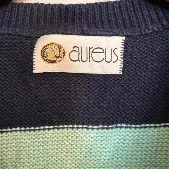 Vintage Aureus blue, pink striped sweater vest size Medium - Picture 6 of 11